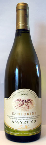 Vino Assyrtiko tipico di Santorini