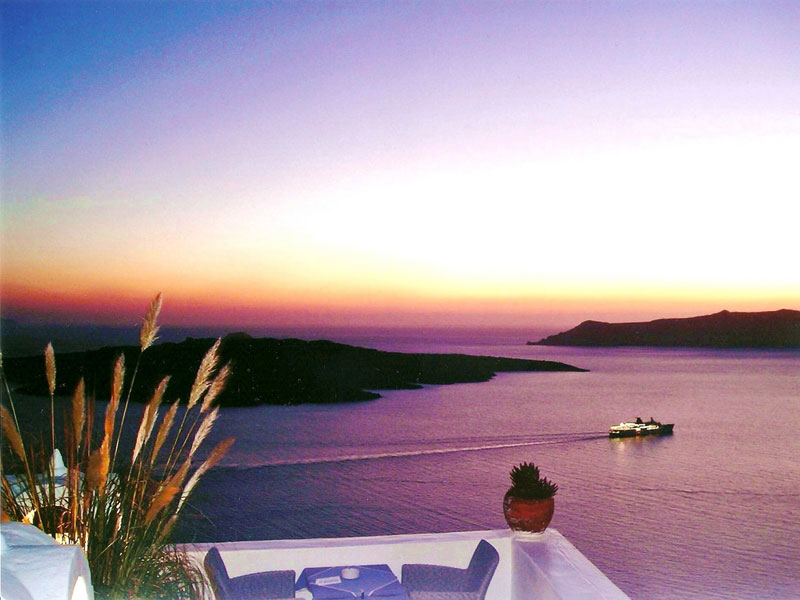 Tramonto al Franco's Bar di Santorini