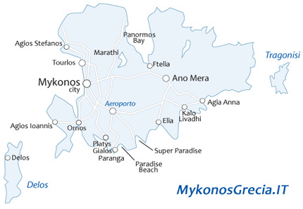 Mappa di Mykonos